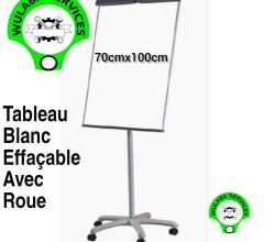 Tableau blanc effaçable avec Roues